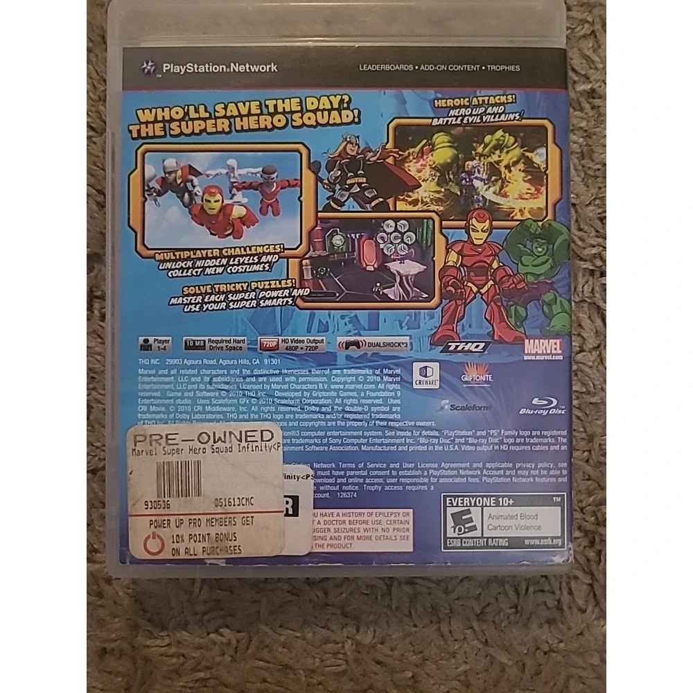 Marvel Super Hero Squad The Infinity Gauntlet PS3 With Manual, Tested